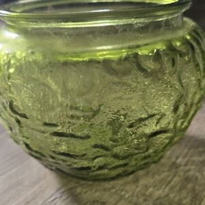 Vintage E.O. Brody Chartreuse Green Textured Glass Vase C-107 MCM